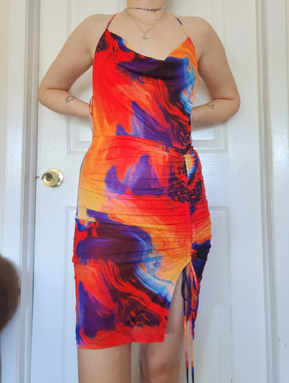 BLANC Ruched Slit Dress - Picture 7 of 7